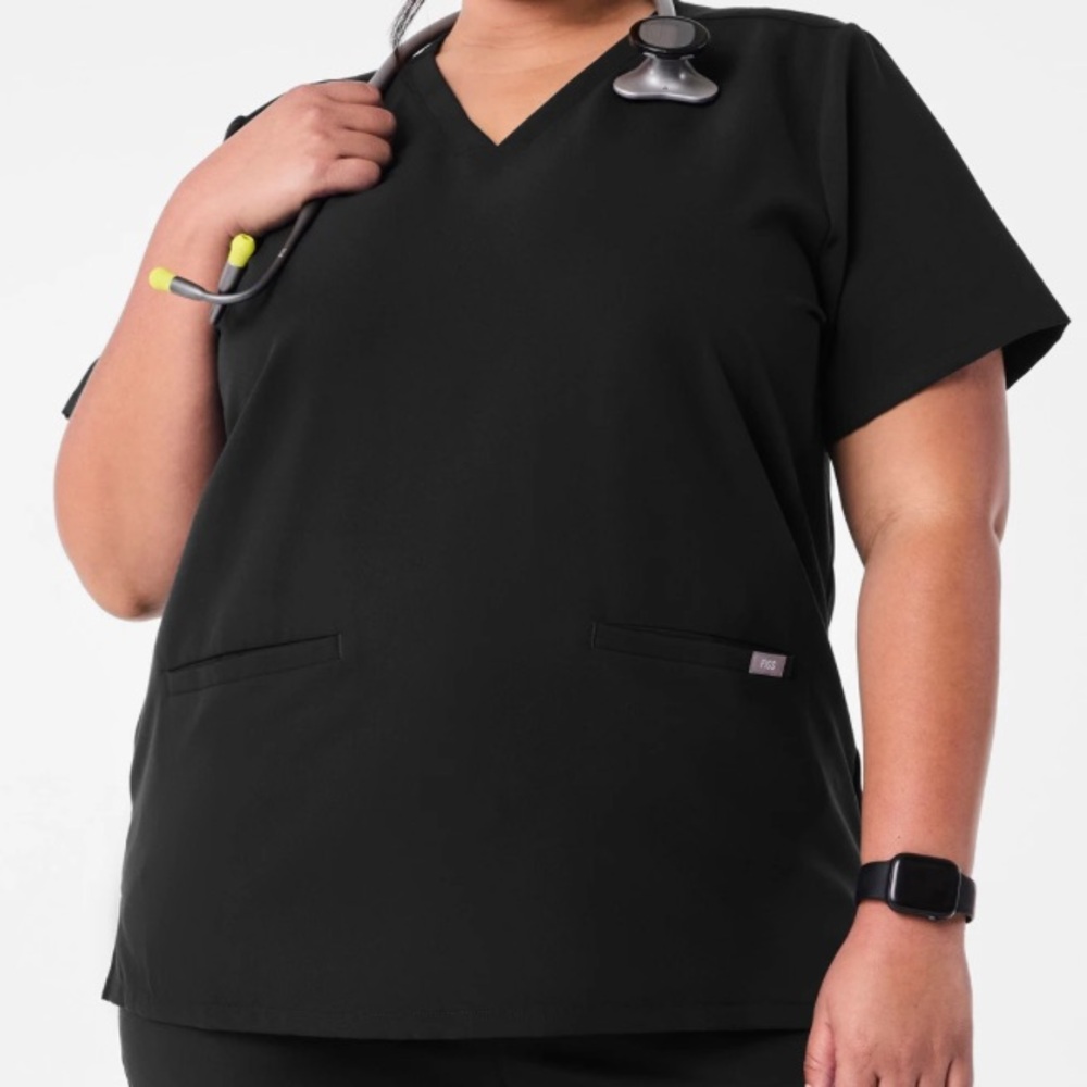Figs Casma Three Pocket Scrub Top Black XXL - Picture 5 of 5